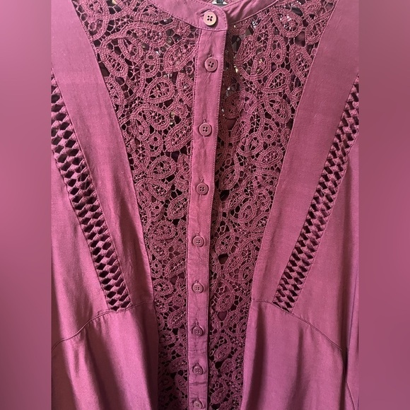 BURGUNDY Embroidered Dress - Picture 3 of 4